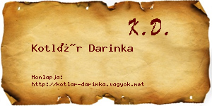 Kotlár Darinka névjegykártya